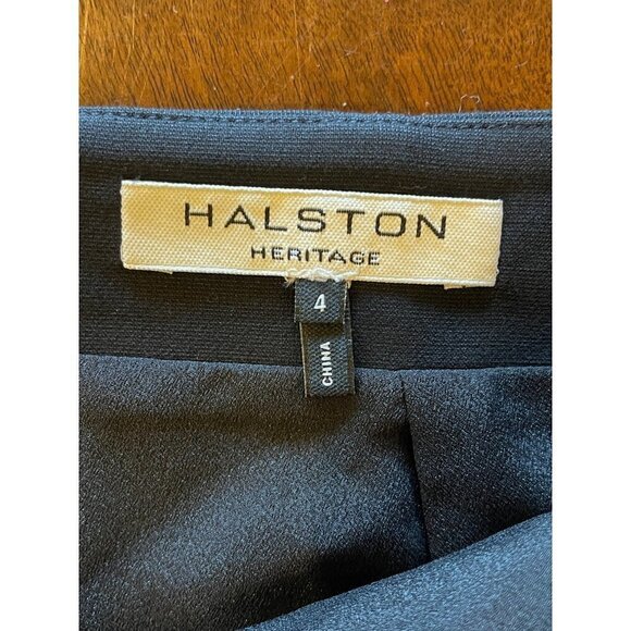 Halston Heritage Black Wrap Front Detail A Line Mini Skirt Size 4 - Picture 4 of 7